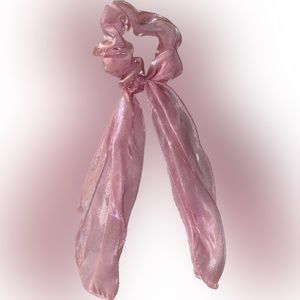 Pink Silky Hair Scarf Scrunchie